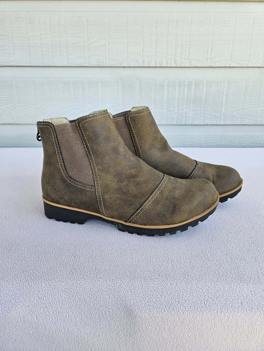 JBU by Jambu Peacock Faux Leather Women SZ 9.5 Ankle Boot Brown Chelsea